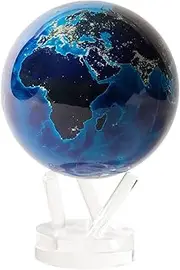 MOVA Globe Earth at Night 6" with Base, Solar Powered Rotating Globe No Need of Battery or Chord, Unique Gift and Decoration