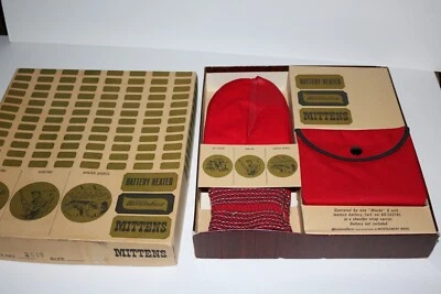 vintage NOS Western Field battery operated / heated hunting mittens in ORG. BOX