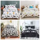 Panda Dinosaur Quilt Doona Duvet Cover Set Single Double Queen Bed Pillowcase