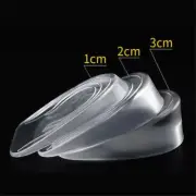 1Pair Silicone Height Increase Shoe Insoles Invisible Soft 1~3cm Heel Insert Pad