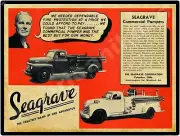 1949 Seagrave Commercial Pumpers, Fire Trucks New Metal Sign: Columbus, Ohio