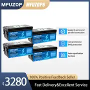 4 PCS 12V 300AH Lithium Iron Phosphate Battery LiFePO4 Deep Cycle Rechargeable