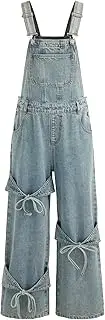 [CIDER] Overalls for Women Denim Bow knot Jumpsuits Adjusable Strap Jean Overall with Pockets