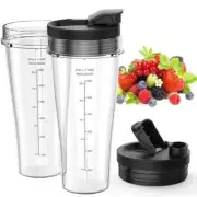 Blender Replacement Parts For Ninja, 24Oz Ninja Blender Cups With Lids, Blender