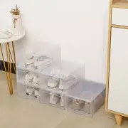 Stackable Box Shoe Organizer Shoebox Transparent Drawer Flip Cover Storage