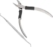FOYTOKI 1 Set Stainless Steel And Silicone Nail Scissors Cutter Scraper Manicure Cuticle Trimmers