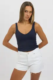 Blue Tank Top V Neck Supersoft - Size 16XL, Women's Tank
