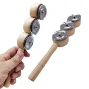 2Pcs Tambourine Sticks Hand Percussion Shaker Christmas Instrumental Toy