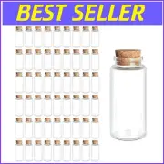 Charming 1.06 oz Mini Glass Bottles with Cork for Essential Oils - 55 Count