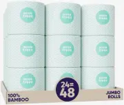 Eco-Friendly Bamboo Toilet Paper - 24 Rolls of Ultra Soft 3-Ply, Septic Safe