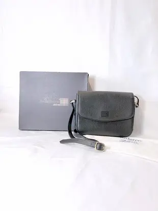 BURBERRY Black Leather Crossbody Bag 側背包