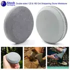 2x 120 & 180 Grit Household Knife Whetstone Round Axe Sharpening Stone Hand Dual