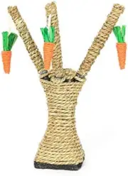 Rabbit Chew Toy Tree – Rattan Grass Scratcher & Climbing Carrot Play Toy for Bun