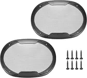 uxcell 2pcs 6" x 9" Speaker Grill Mesh Decorative Oval Woofer Guard Protector Cover Parts Black