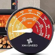 Stove Thermometer, Magnetic Log Burner Thermometer, Fireplace Temperature Monitor Gauge for Wood Log BBQ, Chimney Oven Temperature Meter, Wood Stove Accessories