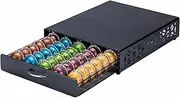 [ZCDCP] Nespresso Pod Holder Vertuo pod Storage Drawer Black Metal Coffee Pod Holder for Vertuoline Capsule Orgainzer 50 Pods