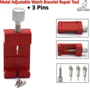 Metal Adjustable Watch Band Red Link Pin Remover With 3 Extra Replace Pins New