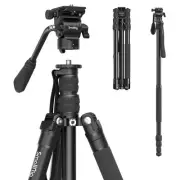 CT180 Video Tripod, 72" Camera Tripod Monopod with Fluid Head, Aluminum Camer...