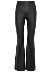 Spanx Leather Like Flare Trouser - Black - XL XL