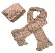 HANDMADE CROCHET Blanket & Scarf Granny Squares Knee Throw Tassels 120cm x 105cm
