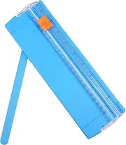 Mini Paper Cutter Paper A5 Craft Trimmer Guillotine Paper Trimmers Portable Scrapbook Cutting Tool with Side Ruler for Craft Paper, Photo, Label and DIY Cardstock(Blue)