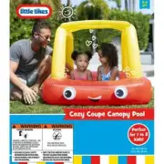 LITTLE TIKES Cozy Coupe Inflatable Kiddie Pool W/ UPF 50 Sun-Shade Canopy - NEW!