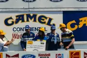 Chip Robinson and Geoff Brabham celebrate victory during the Watki- Old Photo