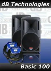 Pair dB Technologies Basic 100 Speakers w Extension Cords