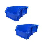 3.5" X 5.2" X 2.1" BLUE Heavy duty thermoplastic storage bin organizer, Stack...
