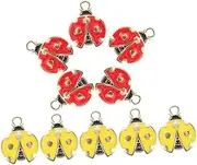 [BESPORTBLE] 10pcs Ladybug Charms for Jewelry Making Diy Jewelry Charms Set Metal Charm Beads for Necklace Bracelet Crafts