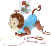 WOONEKY Educational Pulling Monkey Toy for Boys Girls Climbing Rope Toy Cartoon Monkey Shape for Hand-Eye Coordination Random Color