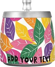 Vector Leaves Stainless Steel Home Ashtray with Lid for Home Indoor Car Office, Large Unbreakable Classic Design Ashtrays for Home Office Decor