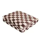 Throw Checked Large Polar Warm Soft Blanket Sofa Bed V0H8 Travel Car GX Q6E2