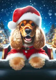 Cocker Spaniel Buff Christmas Flag