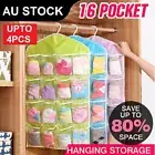 16 Pockets Organizer Clear Hanger Wardrobe Storage Bag Hanging Shoe Rack Holder