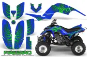 YAMAHA RAPTOR 660 GRAPHICS KIT CREATORX DECALS STICKERS FIREBIRD GREEN BLUE