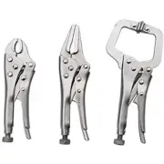 3 PC Mini 4-1/2'' Locking Pliers Set C Clamp with Case New