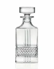 Barski Glass Whiskey Decanter Whiskey,Liquor,Bourbon-w/stopper-Square-29oz-9"
