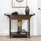 2 Tier Open Storage Console Table Classic Sofa Table Wood Hallway Corridor Table