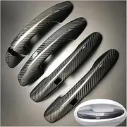 Carbon Fiber Car Exterior Door Handle Cover Trim Cap Sticker Compatible For Benz W177 W247 W205 W213 X253 W222 C118 LHD RHD(4dr no smart key,Right Hand Drive)