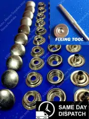316 Stainless Steel Press Studs 20 Stud Sets Marine Snap Fasteners TOOL INCLUDED