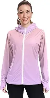 [GAIGEO] Blush Pink Mauve Gradient Women's Rash Guard Swim Quick Dry Fit UV Sun Shirts Long Sleeve Tops UPF 50+ S