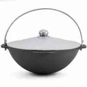 Cast iron cauldron with aluminum Asian with lid 1.05 gl.Kazan.Казан.WOK