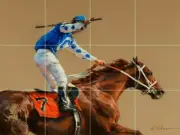 racehorse race horse racing jockey equestrian ceramic tile mural backsplash