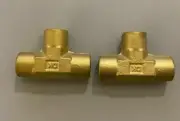 Swagelok equivalent to B-2-T, Brass Pipe Fitting, Tee, 1/8 in. Female NPT