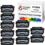 10 Pack Compatible Toner Cartridge Replacement for HP CF280X 80X (6,800 Pages) for HP Laserjet Pro 400 M401d 400 M401dn 400 M401dne 400 M401dw 400 M401n 400 MFP M425dn 400 MFP M425dw