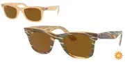 Ray-Ban RB2140F WAYFARER Asian Fit 140833 Men's Sunglasses Brown Size 52