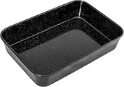 Bakemaster Professional Vitreous Enamel Non-Stick Roasting Pan, Black, 40 x 28 x 8cm