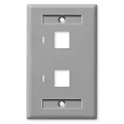 NavePoint Keystone Jack Wall Plate 2-Port, Single Gang, Gray, 10-Pack