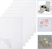HJZHII 6PCS Sticky Water Soluble Embroidery Stabilizer, A4 (8.3" x 11.7") Dissolvable Printable Paper Wash Away Stabilizer for Print Draw Patterns Medium Weight Hand Machine Embroidery